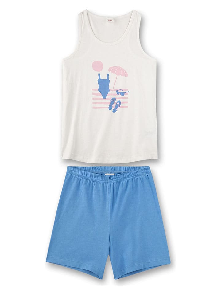 Пижама s.Oliver, синий/белый 
Пижама s.Oliver, синий/белый