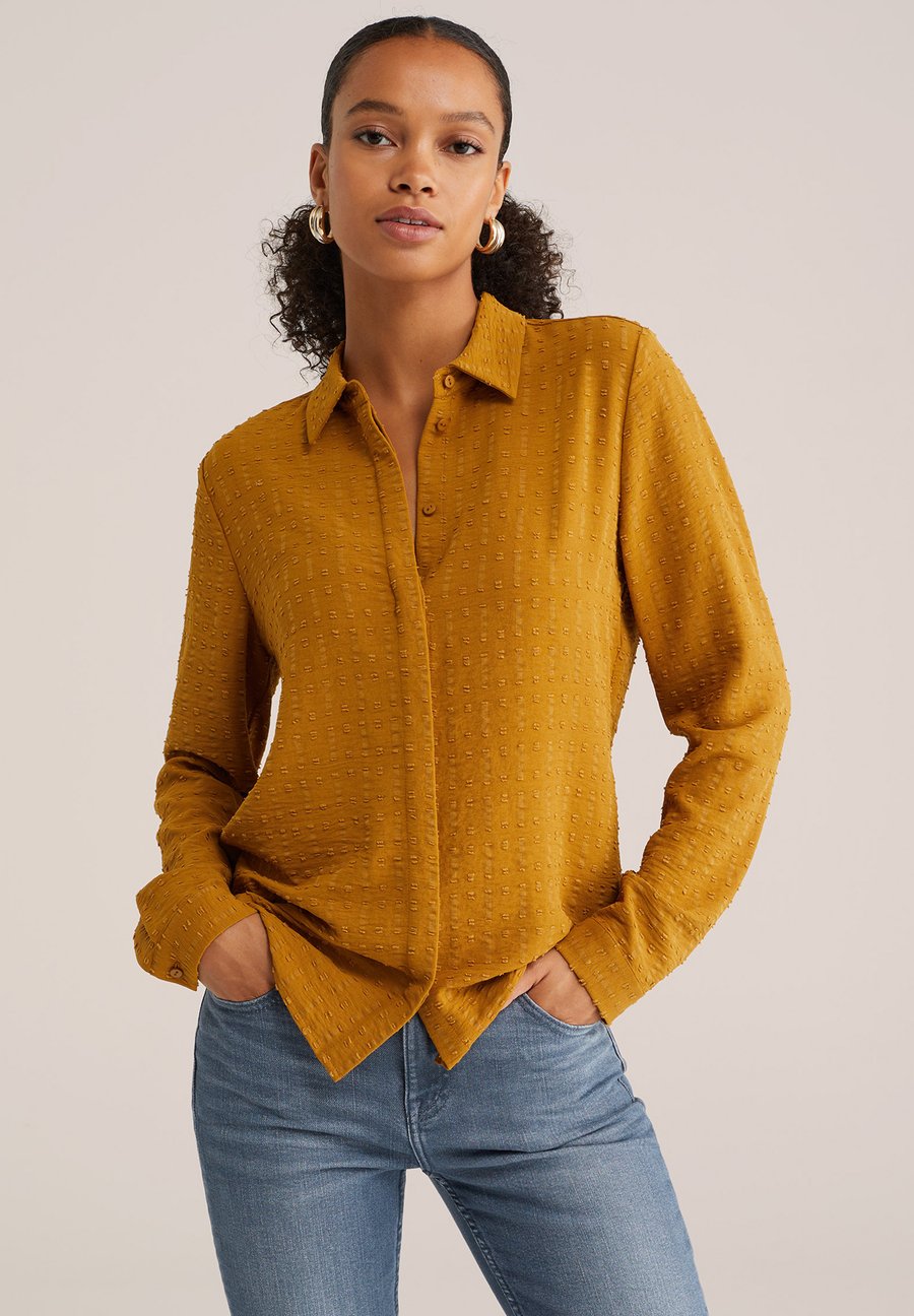 Блуза WE Fashion Button-down blouse, Mustard Yellow
Блуза WE Fashion Button-down blouse, Mustard Yellow