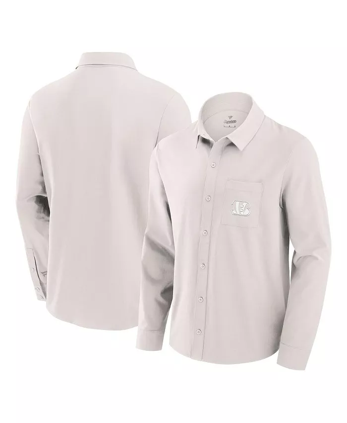 Мужская кремовая рубашка с длинным рукавом Cincinnati Bengals Front Office на пуговицах Fanatics
Мужская кремовая рубашка с длинным рукавом Cincinnati Bengals Front Office на пуговицах Fanatics
