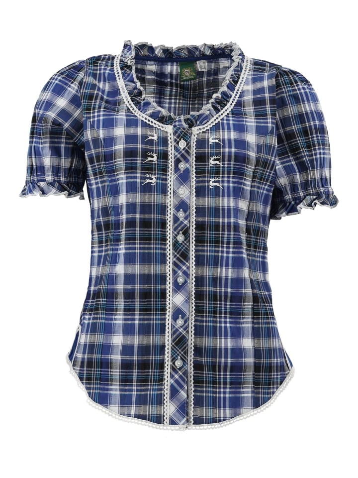 Традиционная блузка смусу василькового цвета OS-Trachten
Традиционная блузка смусу василькового цвета OS-Trachten