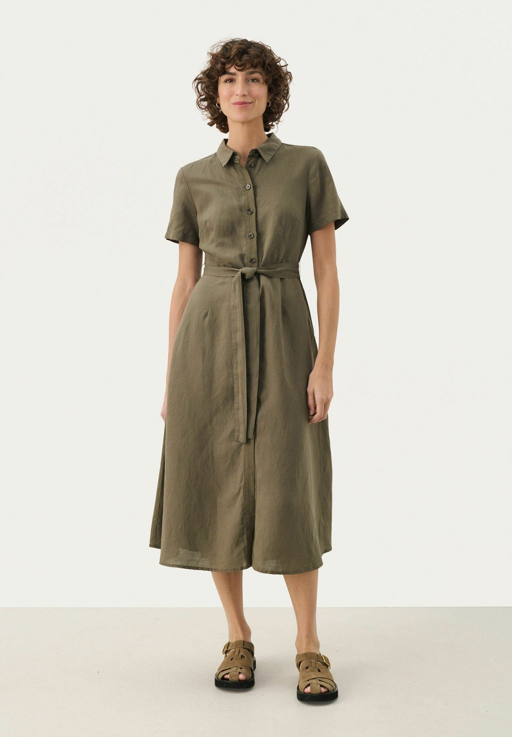 Платье-рубашка Part Two, хаки 
Платье-рубашка Part Two, хаки