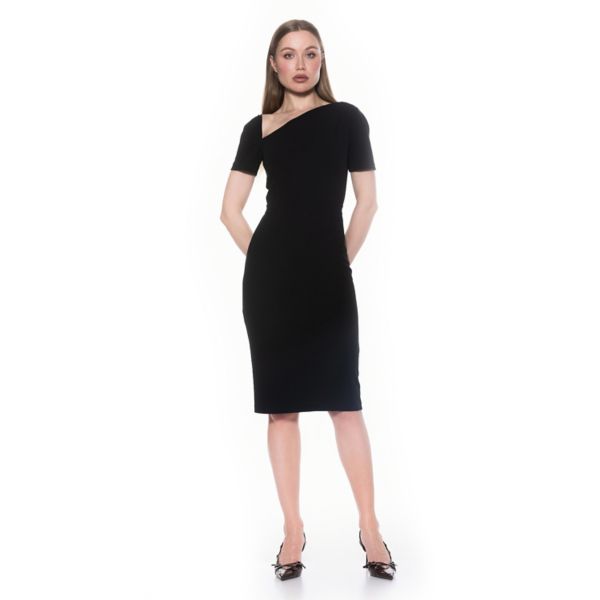 Женское асимметричное платье миди с короткими рукавами и сборками Alexia Admor, черный
Женское асимметричное платье миди с короткими рукавами и сборками Alexia Admor, черный