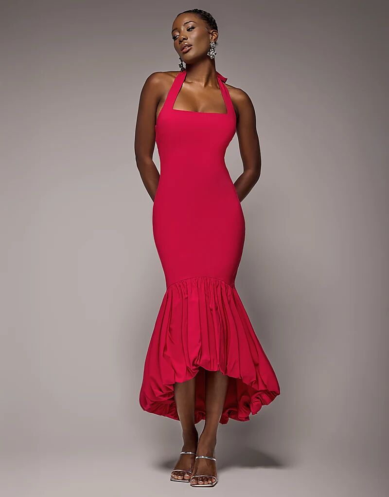 Платье Goddiva мидакси с бретелью через шею и подолом-фонариком красного цвета
Платье Goddiva мидакси с бретелью через шею и подолом-фонариком красного цвета