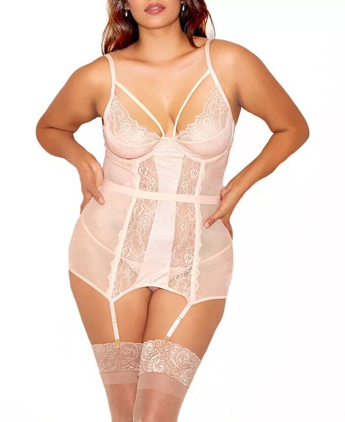 Комплект нижнего белья Clair Plus Size, элегантная сорочка и трусики из цветочного кружева, 2 предмета iCollection, коричневый/бежевый
Комплект нижнего белья Clair Plus Size, элегантная сорочка и трусики из цветочного кружева, 2 предмета iCollection, коричневый/бежевый