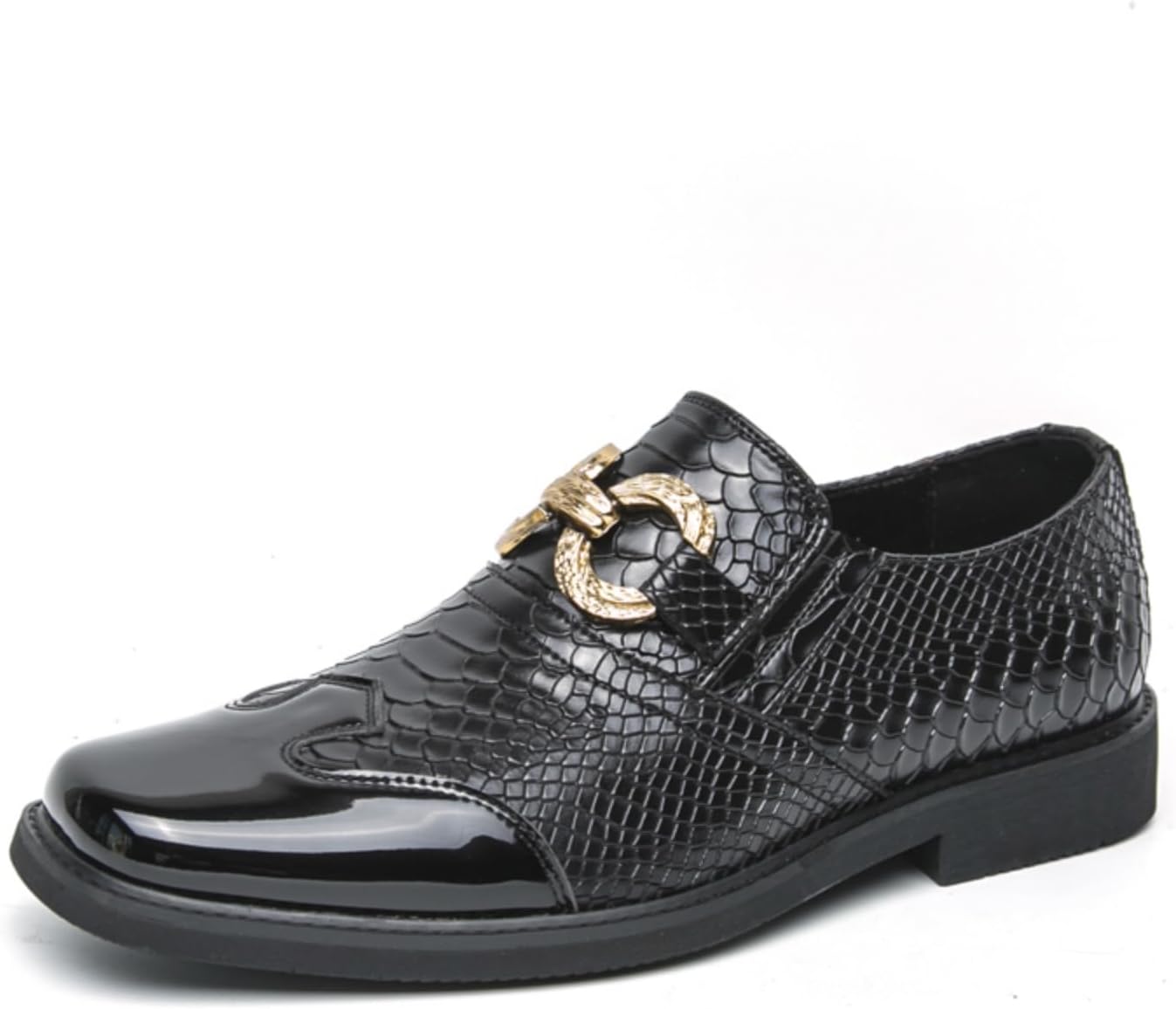 Мужские лоферы с верхом из искусственной змеиный кожи, классический квадратный носок, деловые туфли с золотой декоративной пряжкой Kpdwfms
Мужские лоферы с верхом из искусственной змеиный кожи, классический квадратный носок, деловые туфли с золотой декоративной пряжкой Kpdwfms