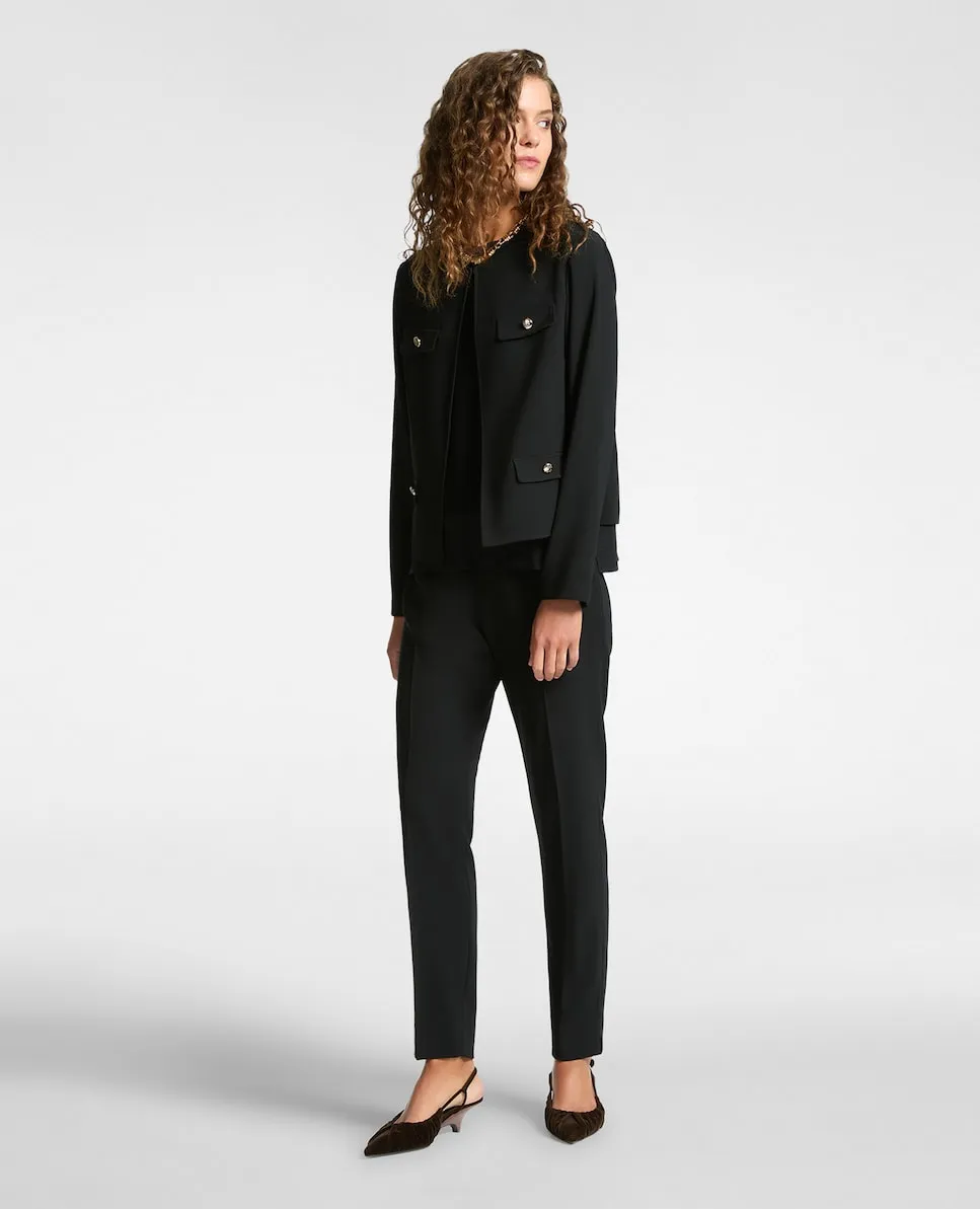 Женские узкие брюки слим фит из эластичной ткани Elena Miró, черный
Женские узкие брюки слим фит из эластичной ткани Elena Miró, черный