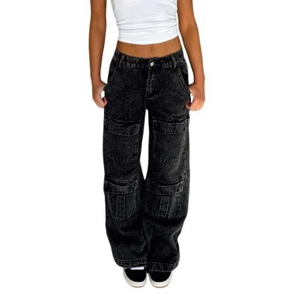 Женские карго джинсы с низкой посадкой и широкими штанинами, 6 карманов, стиль y2k Yesfashion, Black
Женские карго джинсы с низкой посадкой и широкими штанинами, 6 карманов, стиль y2k Yesfashion, Black