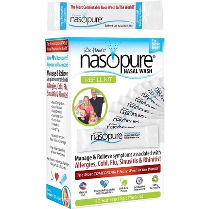 Dr. Hana's Nasopure The Nicer Neti Pot Refill Kit 40 пакетиков буферизованной соли Средство для промывания носа от аллергии и заложенности носа Dr Hana's Nasopure
Dr. Hana's Nasopure The Nicer Neti Pot Refill Kit 40 пакетиков буферизованной соли Средство для промывания носа от аллергии и заложенности носа Dr Hana's Nasopure