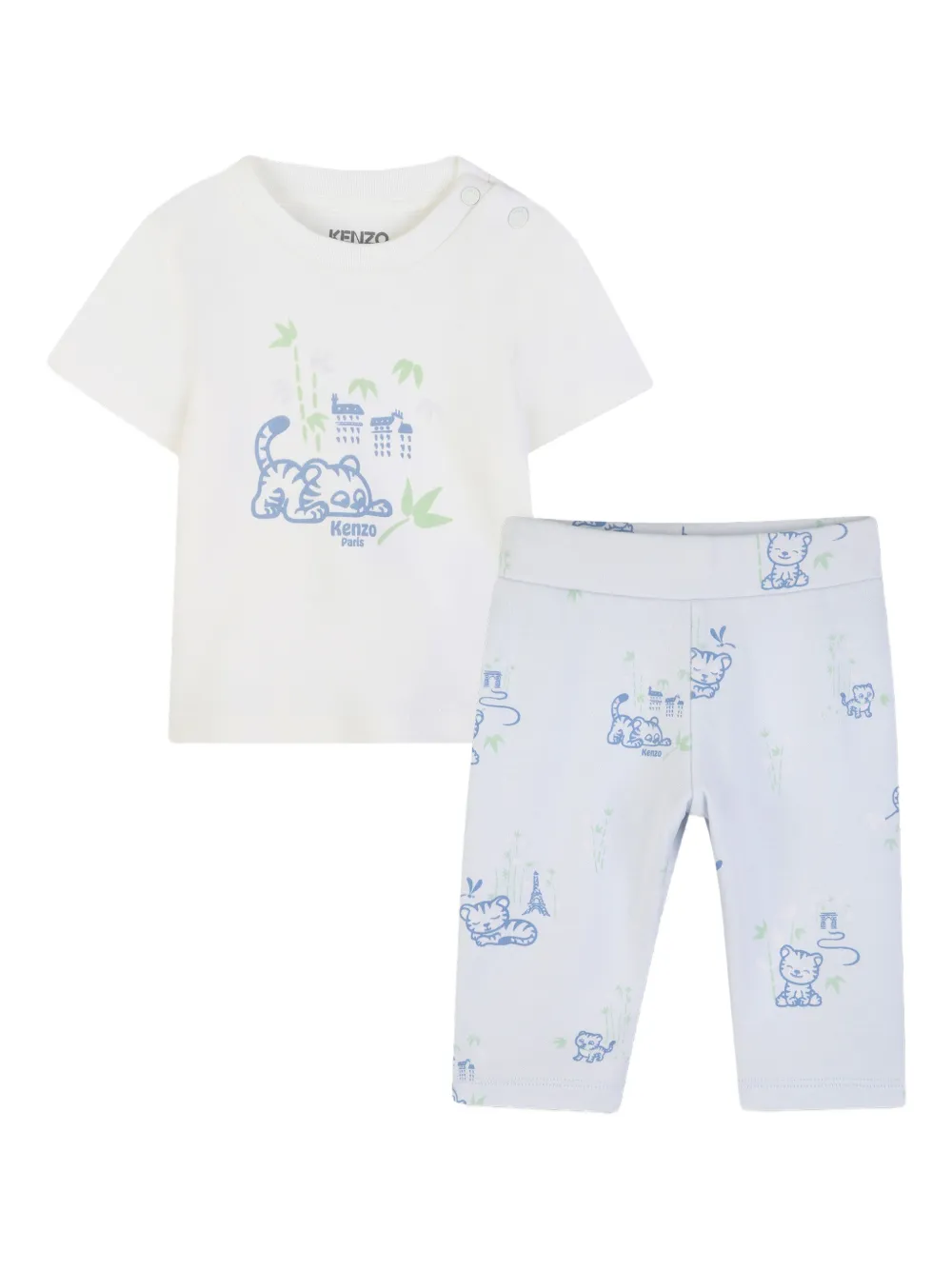 Комплект из футболки и брюк Kenzo Kids, белый
Комплект из футболки и брюк Kenzo Kids, белый
