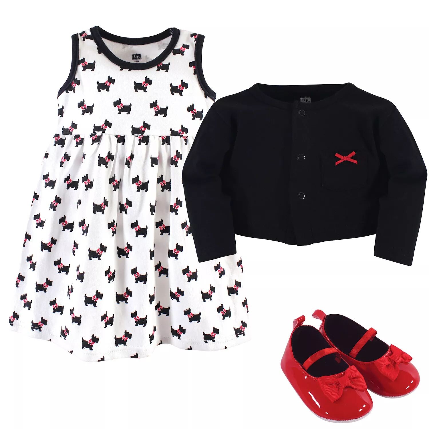 Hudson Baby Baby Girl Хлопковое платье, кардиган и обувь, комплект из 3 предметов, Scottie Dog Hudson Baby 
Hudson Baby Baby Girl Хлопковое платье, кардиган и обувь, комплект из 3 предметов, Scottie Dog Hudson Baby
