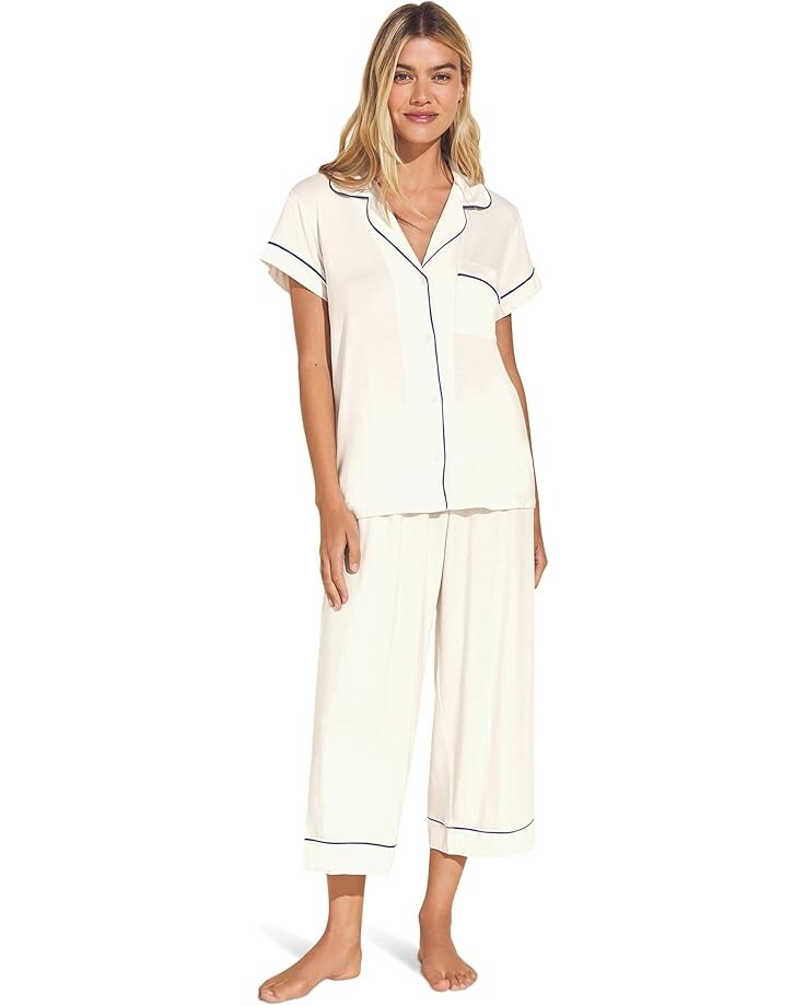 Пижама Eberjey Gisele - The Cropped Pajama Set, цвет Pure Ivory/Navy
Пижама Eberjey Gisele - The Cropped Pajama Set, цвет Pure Ivory/Navy