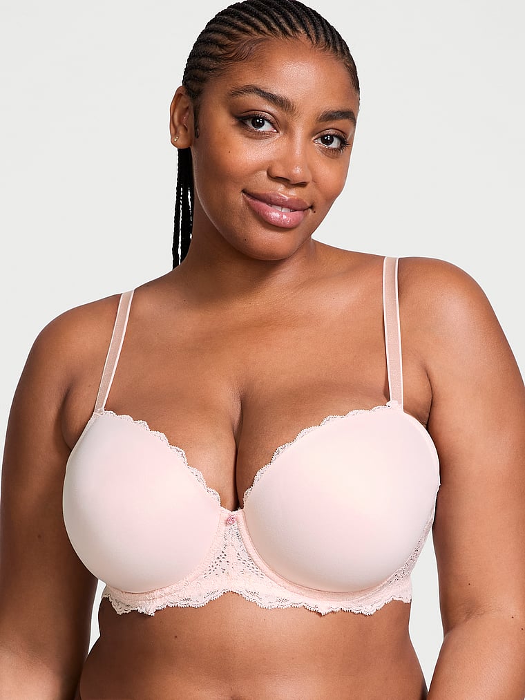 Гладкий и кружевной бюстгальтер-полуторка с легкой подкладкой Dream Angels, lace trim purest pink
Гладкий и кружевной бюстгальтер-полуторка с легкой подкладкой Dream Angels, lace trim purest pink