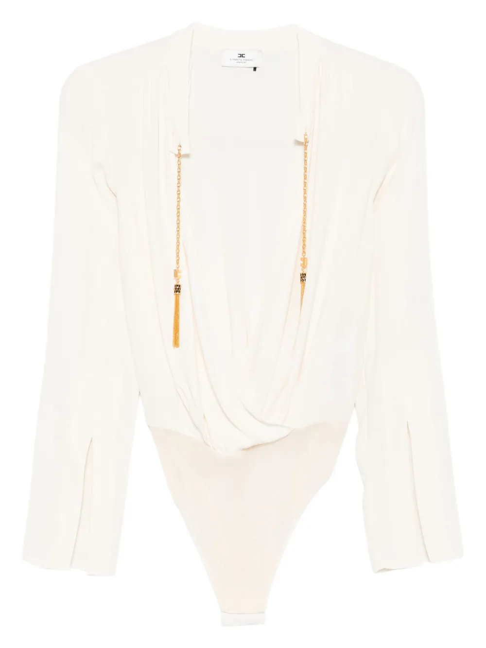 Боди с кисточками Elisabetta Franchi, нейтральный 
Боди с кисточками Elisabetta Franchi, нейтральный