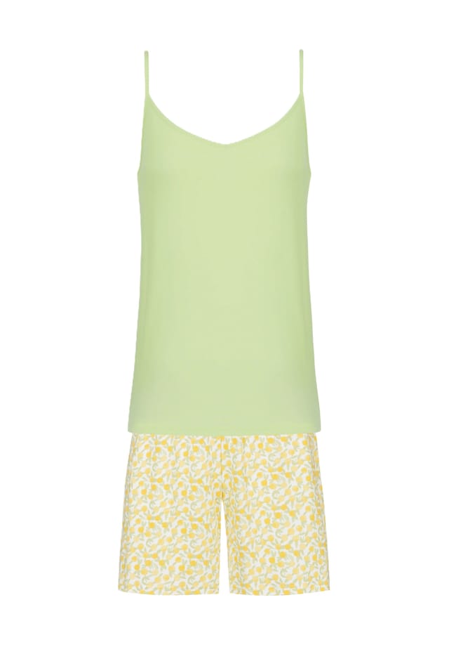 Короткая хлопковая майка в лимонные точки Mey, зеленый
Короткая хлопковая майка в лимонные точки Mey, зеленый