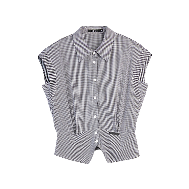 ELLE Рубашка женская черно-белая с острым воротником
ELLE Рубашка женская черно-белая с острым воротником