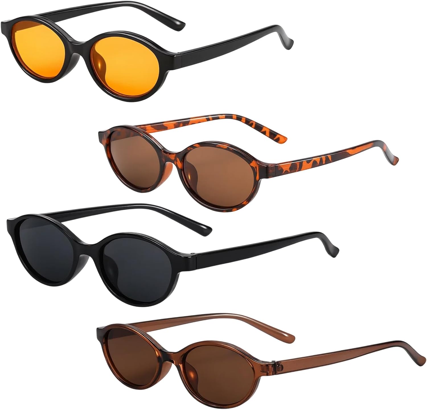 Солнцезащитные очки ZHLKHIOP, набор 4 шт.: ретро овальные, черная оправа с серыми линзами, леопардовый принт с линзами "чайная кость", черная оправа с оранжевыми линзами, оправа и линзы "чайная кость"
Солнцезащитные очки ZHLKHIOP, набор 4 шт.: ретро овальные, черная оправа с серыми линзами, леопардовый принт с линзами "чайная кость", черная оправа с оранжевыми линзами, оправа и линзы "чайная кость"