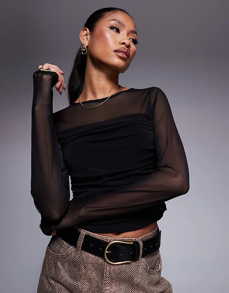 Сетчатый топ с драпировкой спереди и длинными рукавами черного цвета ASOS DESIGN
Сетчатый топ с драпировкой спереди и длинными рукавами черного цвета ASOS DESIGN