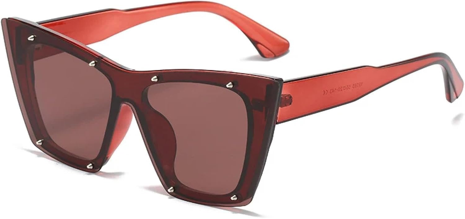 Модные солнцезащитные очки «кошачий глаз» для женщин и мужчин, в стиле ретро, цельные, с большой оправой и заклепками, для путешествий и вождения, с защитой от УФ-излучения UV400 TKKTLLT, Red Red
Модные солнцезащитные очки «кошачий глаз» для женщин и мужчин, в стиле ретро, цельные, с большой оправой и заклепками, для путешествий и вождения, с защитой от УФ-излучения UV400 TKKTLLT, Red Red