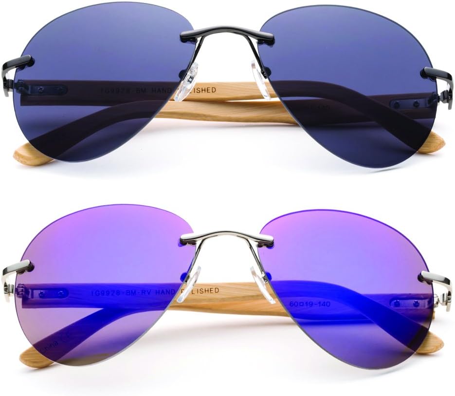 Newbee Fashion - Солнцезащитные очки-авиаторы с бамбуковыми дужками, увеличенной оправой и линзами-вспышками. Бамбуковые солнцезащитные очки для мужчин и женщин, 2 Pack - Gunmetal/Smoke & Blue Flash
Newbee Fashion - Солнцезащитные очки-авиаторы с бамбуковыми дужками, увеличенной оправой и линзами-вспышками. Бамбуковые солнцезащитные очки для мужчин и женщин, 2 Pack - Gunmetal/Smoke & Blue Flash
