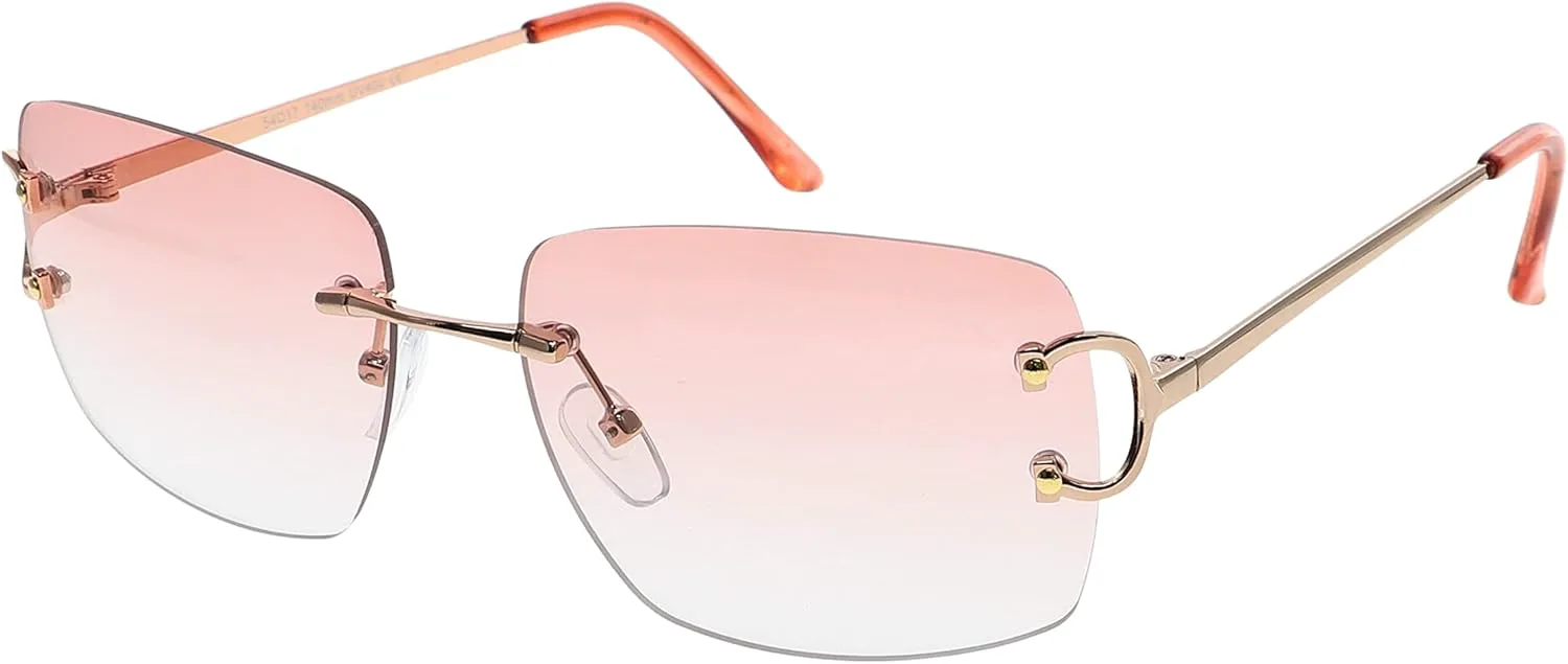 FLAWLESS EYEWEAR Ретро прямоугольные солнцезащитные очки без оправы для женщин, тонированные линзы, золотистый металлический декор, модные винтажные очки-баффы, Pink
FLAWLESS EYEWEAR Ретро прямоугольные солнцезащитные очки без оправы для женщин, тонированные линзы, золотистый металлический декор, модные винтажные очки-баффы, Pink