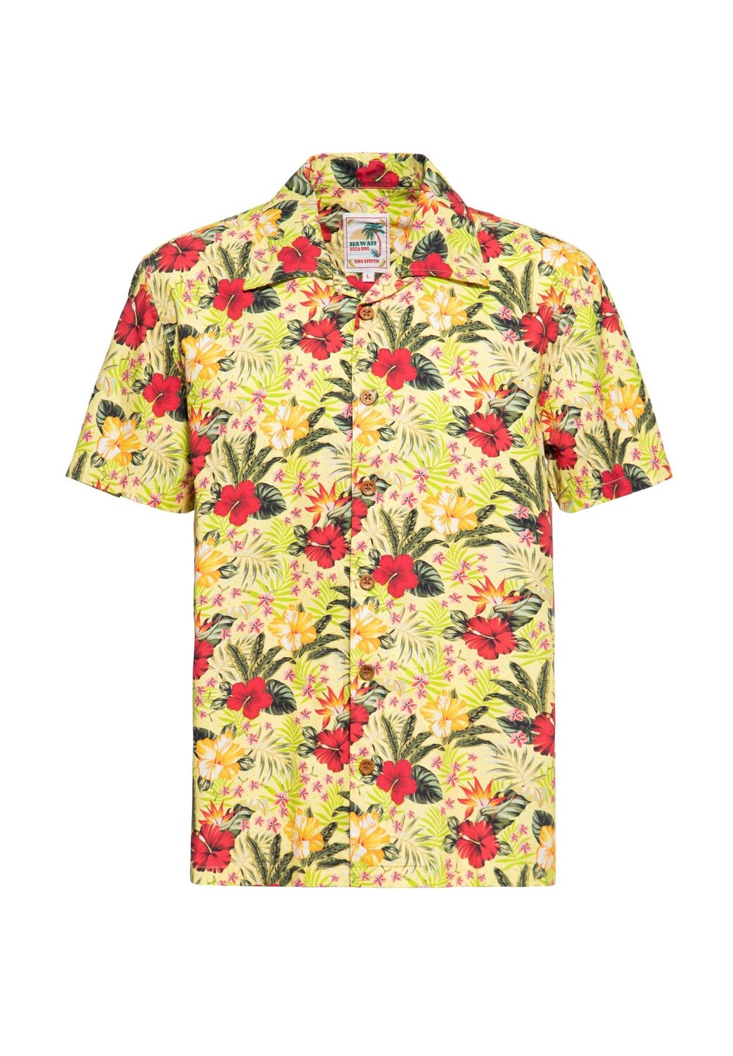 Гавайская рубашка в тропическом гавайском стиле KING KEROSIN, желтый
Гавайская рубашка в тропическом гавайском стиле KING KEROSIN, желтый