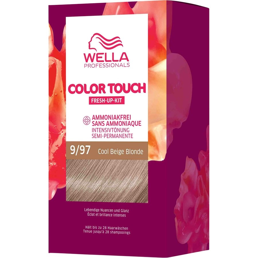 Краска для волос Wella Color Touch Fresh-Up-Kit, 9/97 Cool Beige Blonde / 130 ml
Краска для волос Wella Color Touch Fresh-Up-Kit, 9/97 Cool Beige Blonde / 130 ml