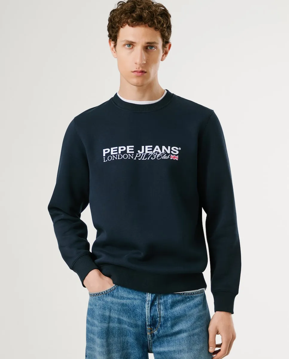Мужская толстовка с круглым вырезом и печатным логотипом Pepe Jeans, темно-синий
Мужская толстовка с круглым вырезом и печатным логотипом Pepe Jeans, темно-синий