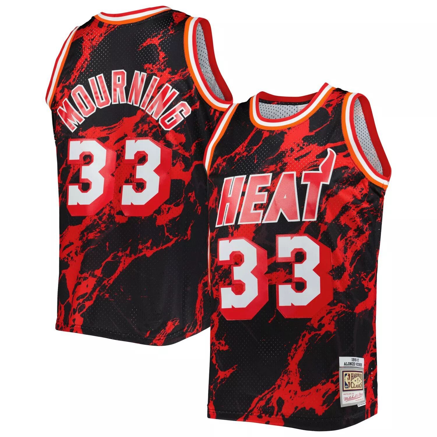 Мужская майка Mitchell & Ness Alonzo Mourning Black Miami Heat 1996-97 Hardwood Classics Marble Swingman
Мужская майка Mitchell & Ness Alonzo Mourning Black Miami Heat 1996-97 Hardwood Classics Marble Swingman