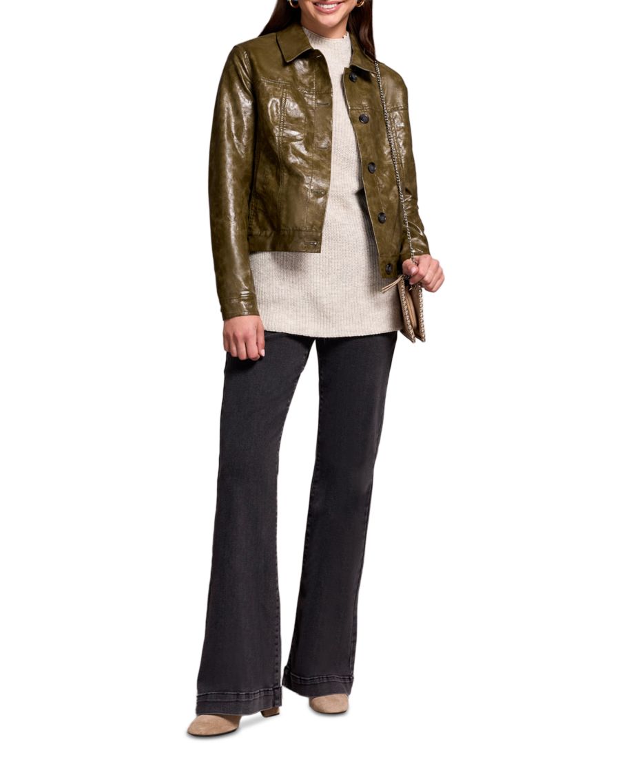 Женская куртка из искусственной кожи с воротником на пуговицах спереди TRIBAL, Oliveleaf
Женская куртка из искусственной кожи с воротником на пуговицах спереди TRIBAL, Oliveleaf