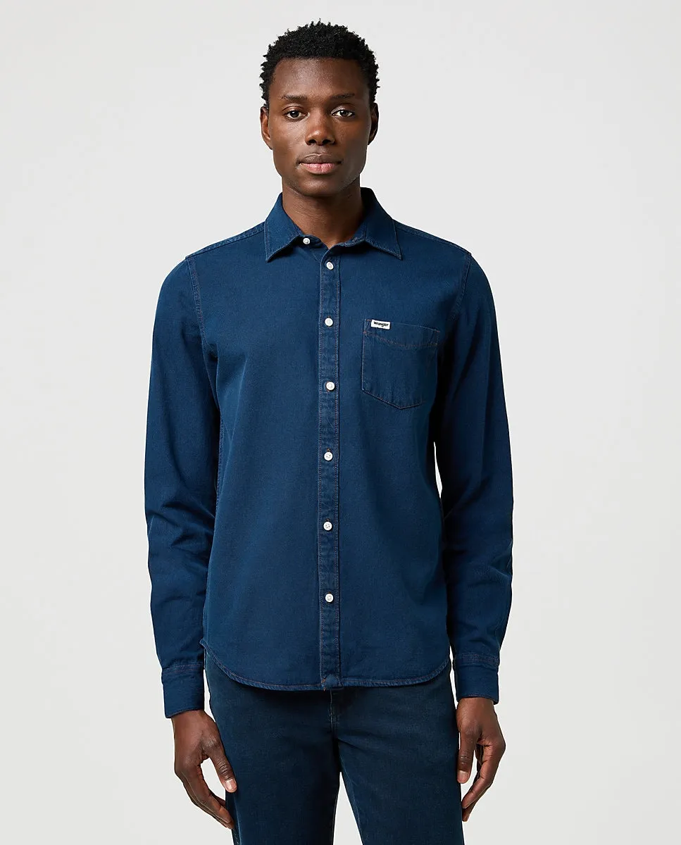 Мужская джинсовая рубашка с карманом на груди Wrangler, индиго
Мужская джинсовая рубашка с карманом на груди Wrangler, индиго