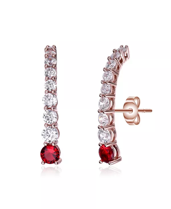 Изогнутые серьги-подвески из стерлингового серебра с кубическим цирконием Genevive, red
Изогнутые серьги-подвески из стерлингового серебра с кубическим цирконием Genevive, red