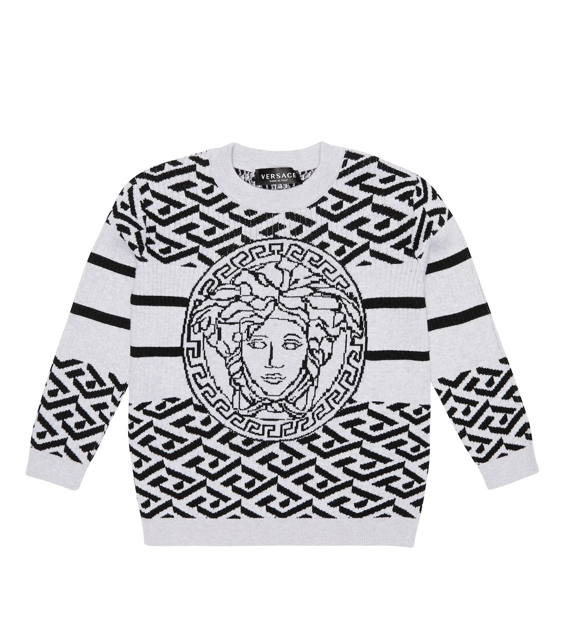 Свитер Medusa Greca из хлопка и шерсти Versace, серый
Свитер Medusa Greca из хлопка и шерсти Versace, серый