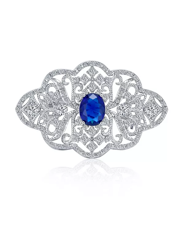 Большая королевско-синяя брошь-булавка с кубическим цирконием в стиле ар-деко Bling Jewelry, blue
Большая королевско-синяя брошь-булавка с кубическим цирконием в стиле ар-деко Bling Jewelry, blue