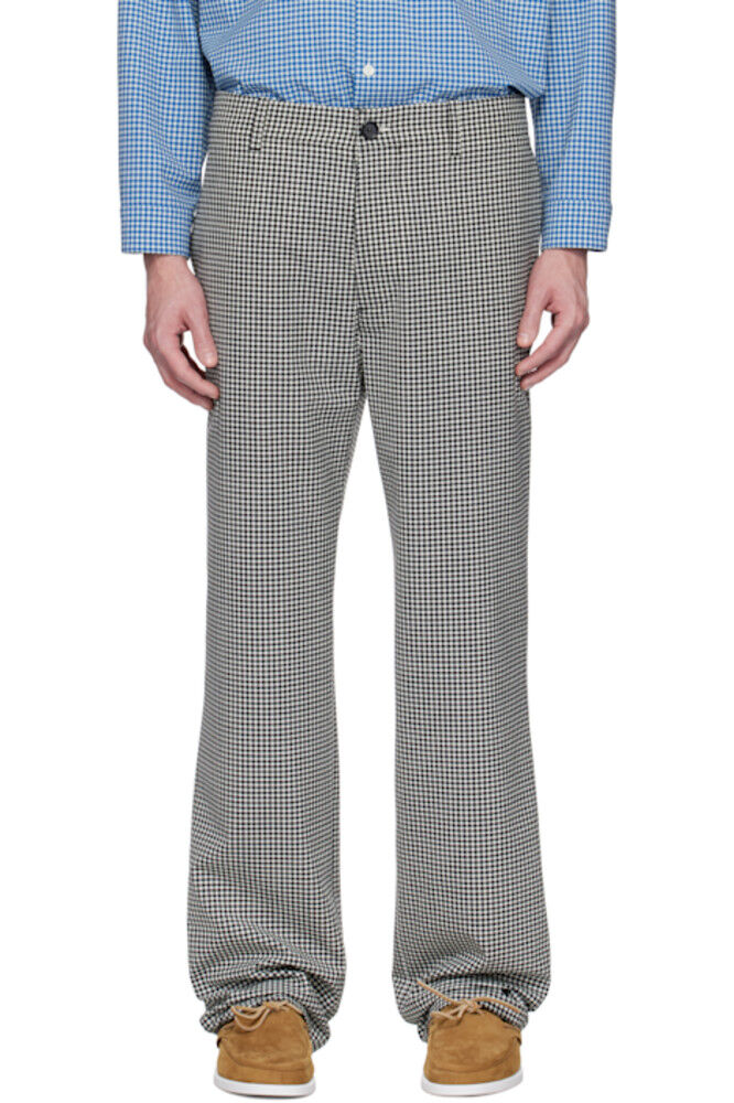 Брюки в клетку из черно-белой шерстяной смеси Marni
Брюки в клетку из черно-белой шерстяной смеси Marni