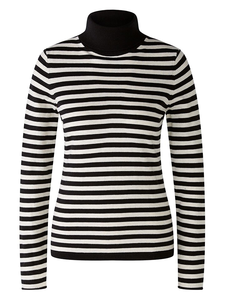 Пуловер Oui Rollkragenpullover, цвет Schwarz/Creme 
Пуловер Oui Rollkragenpullover, цвет Schwarz/Creme
