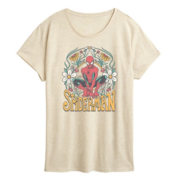 Женская футболка с винтажным цветочным принтом в виде Человека-паука Marvel, бежевый
Женская футболка с винтажным цветочным принтом в виде Человека-паука Marvel, бежевый