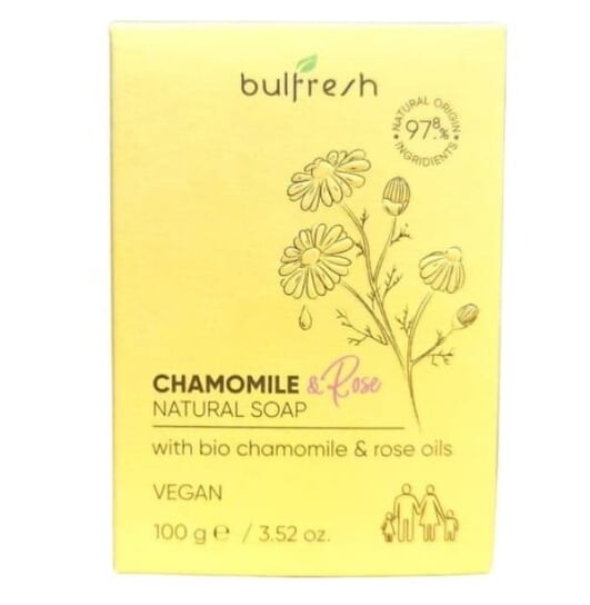 Натуральное мыло Ромашка и Роза 97,8% натуральных ингредиентов, 100 г Bullfresh
Натуральное мыло Ромашка и Роза 97,8% натуральных ингредиентов, 100 г Bullfresh