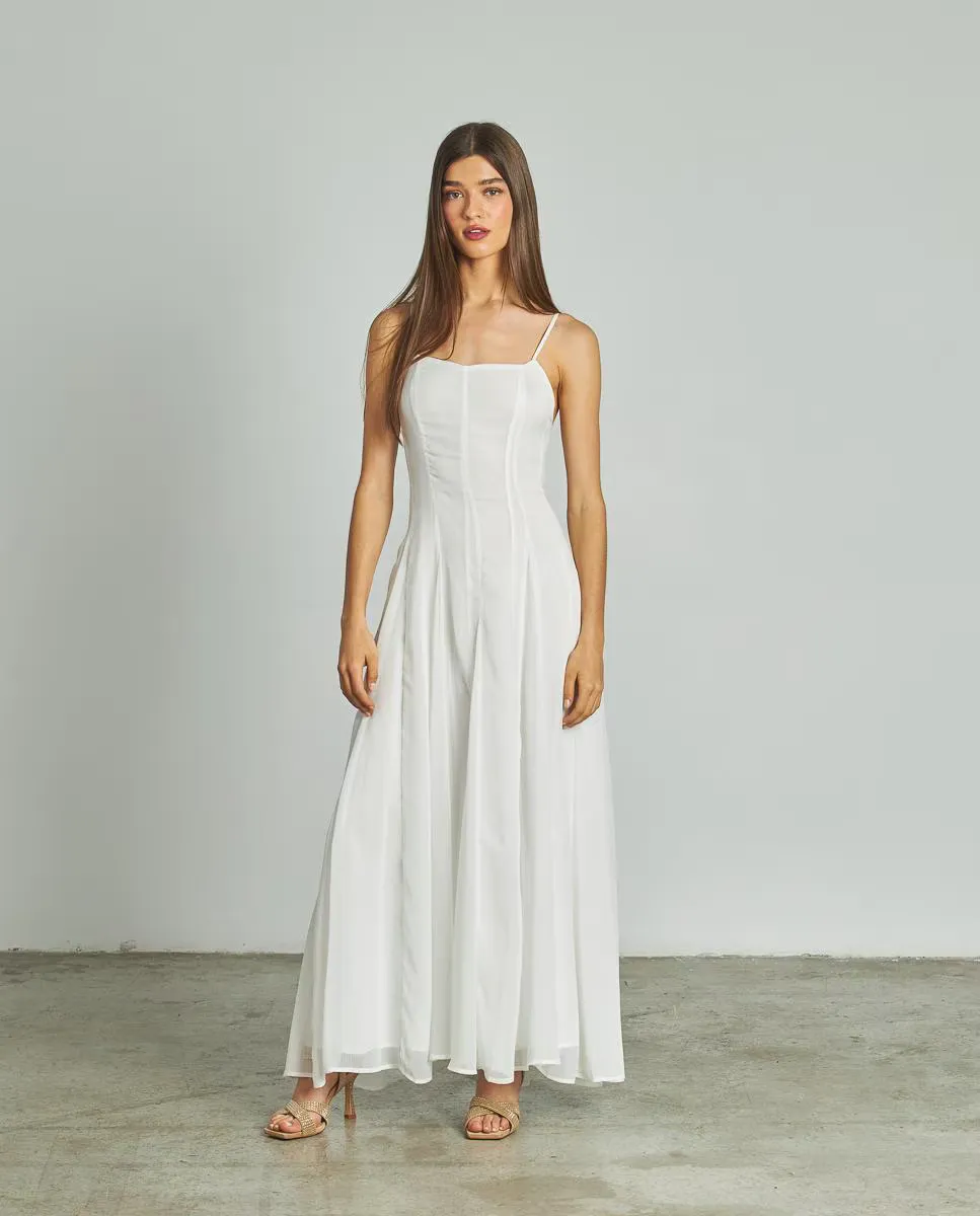 Длинное платье на бретелях с цветочным принтом, рюшами и застежкой на молнию Alma en Pena, белый
Длинное платье на бретелях с цветочным принтом, рюшами и застежкой на молнию Alma en Pena, белый