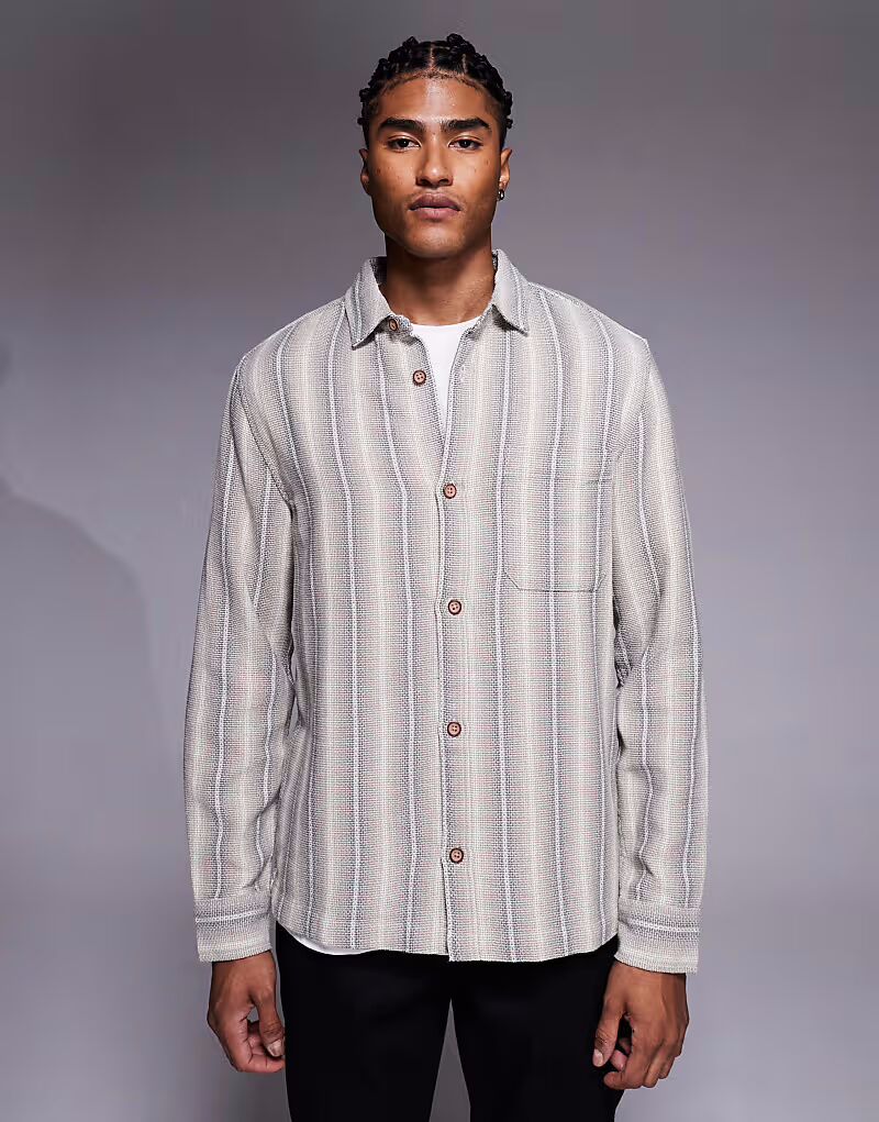 Рубашка-рогожка в зеленую полоску Asos Design
Рубашка-рогожка в зеленую полоску Asos Design