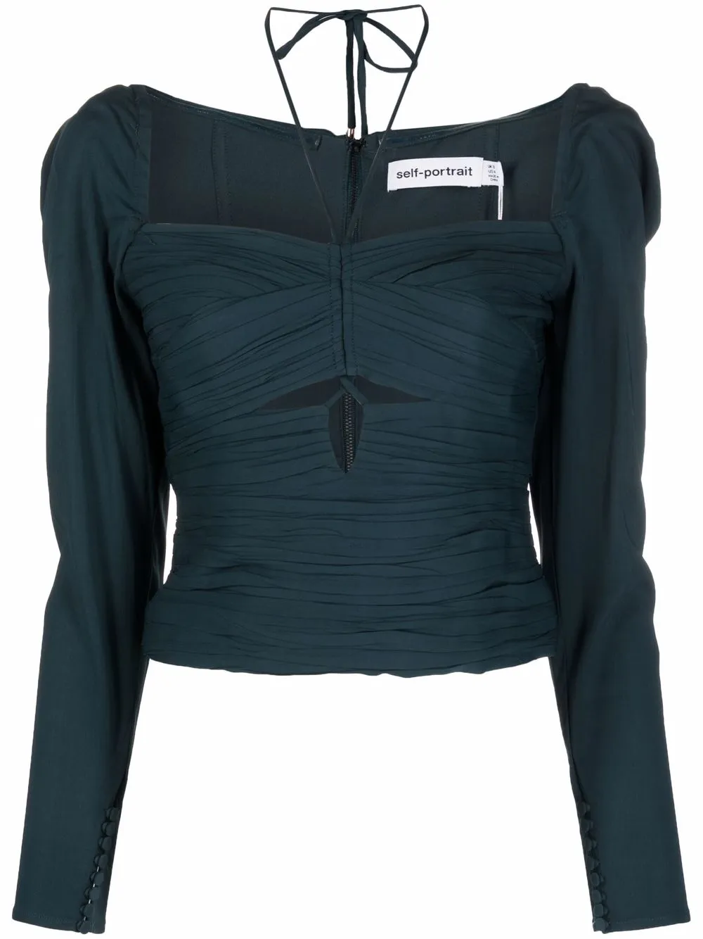 Креповый топ с вырезами Self-Portrait, синий
Креповый топ с вырезами Self-Portrait, синий