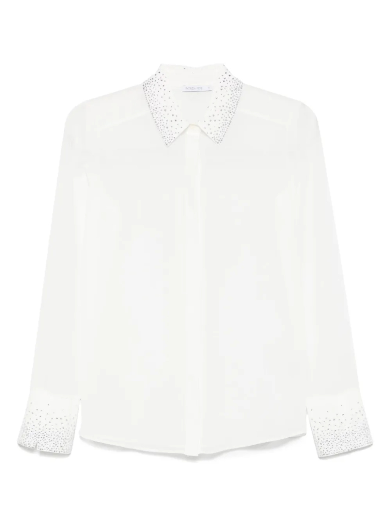 Рубашка из жоржета, украшенная кристаллами Patrizia Pepe, белый
Рубашка из жоржета, украшенная кристаллами Patrizia Pepe, белый