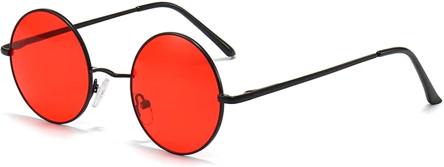 Солнцезащитные очки с защитой от УФ-излучения UV400 | Круглая металлическая оправа в стиле панк | Для женщин и мужчин, для занятий спортом на открытом воздухе и вождения DSVIGF, Black Red
Солнцезащитные очки с защитой от УФ-излучения UV400 | Круглая металлическая оправа в стиле панк | Для женщин и мужчин, для занятий спортом на открытом воздухе и вождения DSVIGF, Black Red