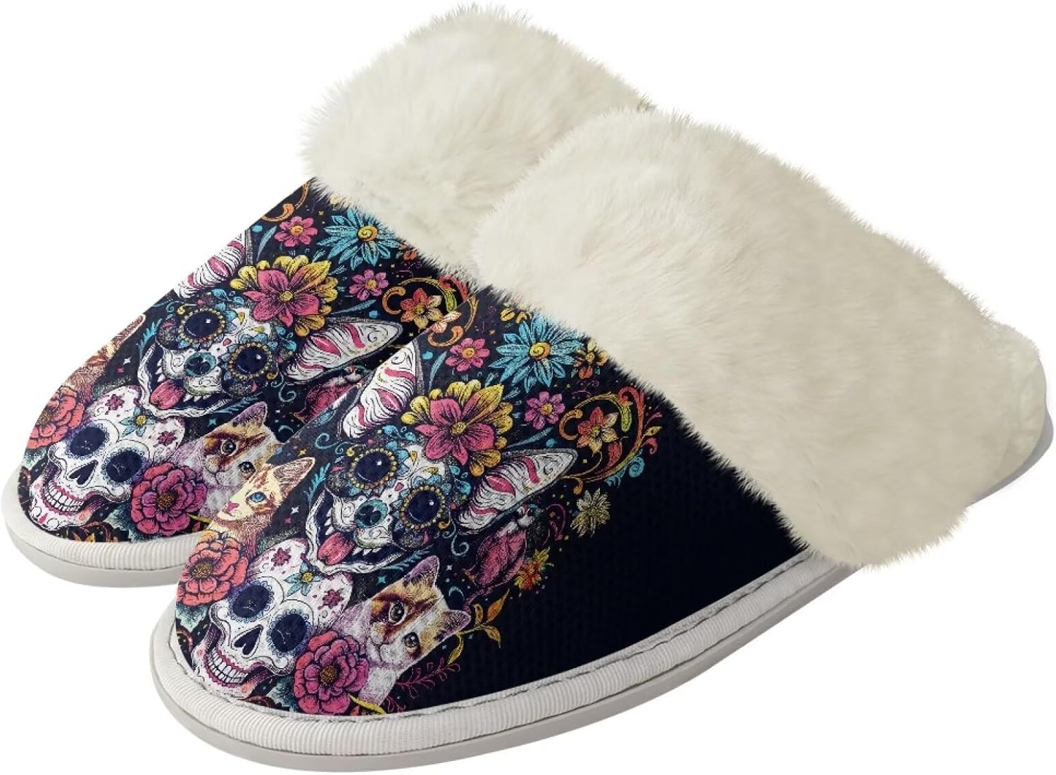 Женские пушистые тапочки, мужские тапочки-слипоны для зимы, домашние туфли, удобные мягкие тапочки из махровой ткани, с нескользящей резиновой подошвой для ванной и дома Watdotory, Skull Flower Cat
Женские пушистые тапочки, мужские тапочки-слипоны для зимы, домашние туфли, удобные мягкие тапочки из махровой ткани, с нескользящей резиновой подошвой для ванной и дома Watdotory, Skull Flower Cat
