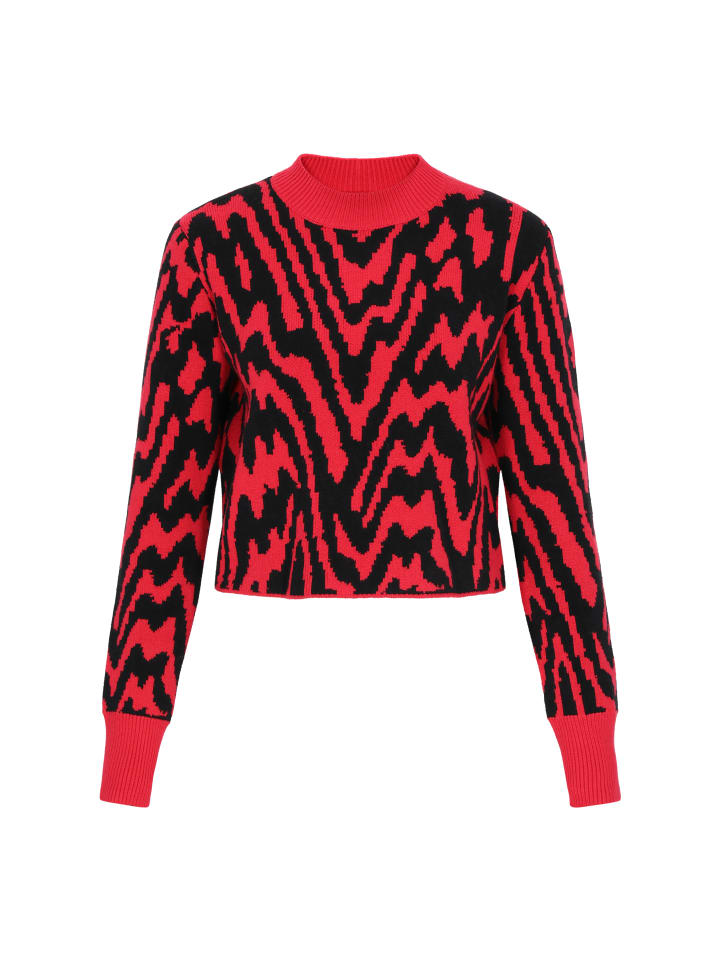 Женский свитер красного и черного цветов myMo ROCKS
Женский свитер красного и черного цветов myMo ROCKS