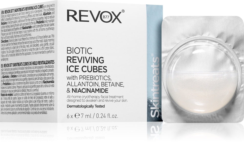 Skintreats биотические восстанавливающие кубики льда криогель с ревитализирующим эффектом Revox B77, 6× 7 мл
Skintreats биотические восстанавливающие кубики льда криогель с ревитализирующим эффектом Revox B77, 6× 7 мл