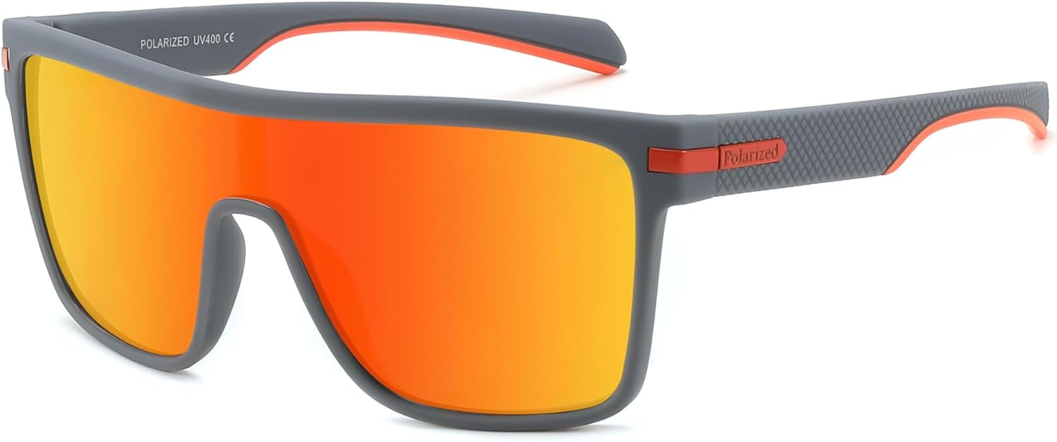 Спортивные поляризованные солнцезащитные очки FEISEDY Flat Top TR90 с плоским верхом, модные квадратные очки большого размера для женщин и мужчин, защита от ультрафиолета UV400, артикул B0104, Grey Frame/Red Lens
Спортивные поляризованные солнцезащитные очки FEISEDY Flat Top TR90 с плоским верхом, модные квадратные очки большого размера для женщин и мужчин, защита от ультрафиолета UV400, артикул B0104, Grey Frame/Red Lens