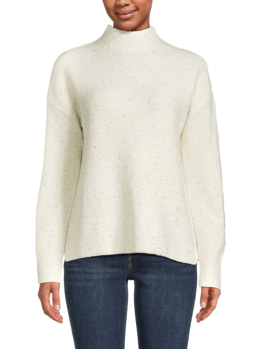 Свитер с открытыми плечами и пайетками Calvin Klein, экрю
Свитер с открытыми плечами и пайетками Calvin Klein, экрю