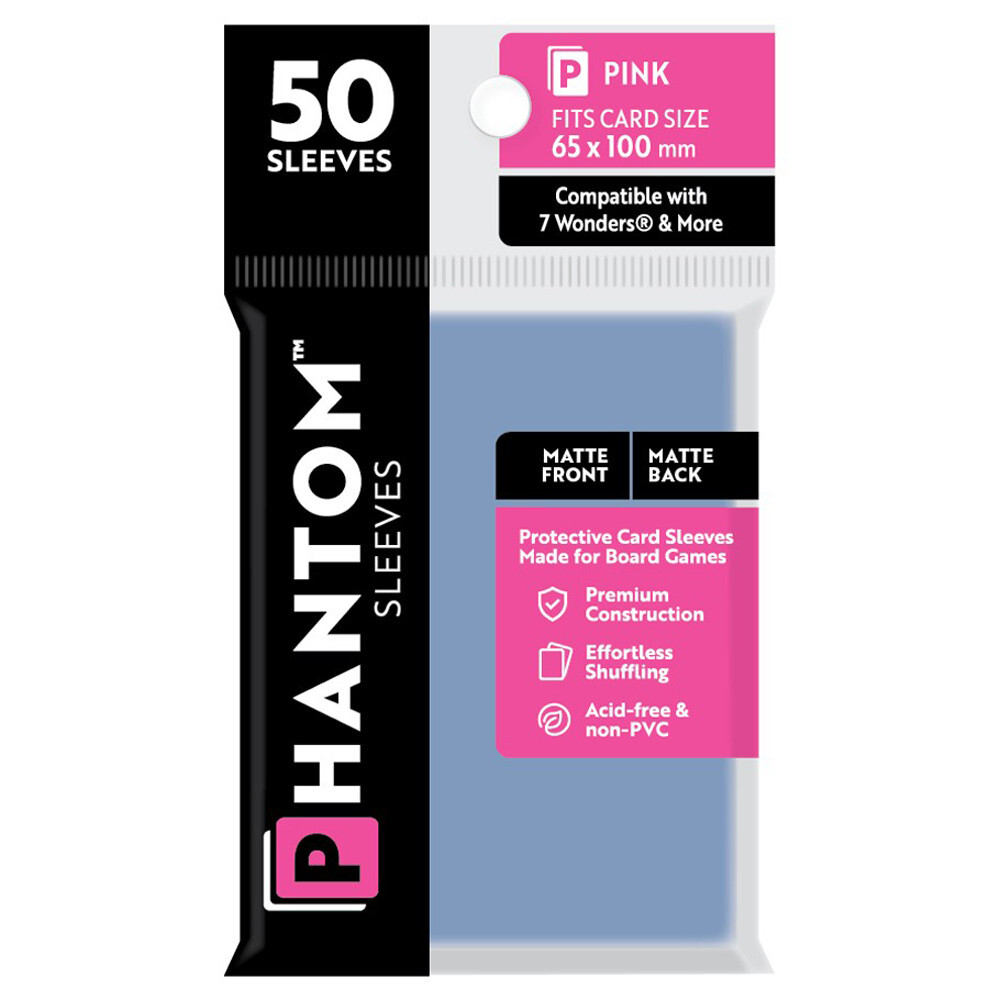 Аксессуары Capstone Games Phantom Sleeves: Pink Size 65 x 100mm - Matte/Matte (50)
Аксессуары Capstone Games Phantom Sleeves: Pink Size 65 x 100mm - Matte/Matte (50)