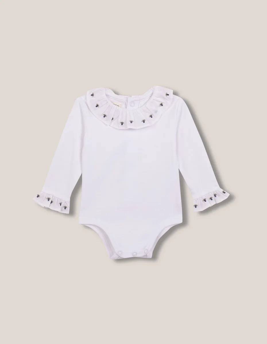 Детское боди с длинным рукавом и вышивкой Gocco, белый
Детское боди с длинным рукавом и вышивкой Gocco, белый