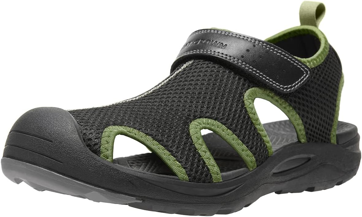 Мужские сетчатые походные сандалии CAMEL CROWN с закрытым носком для пляжа, спортивные, для активного отдыха на улице, водонепроницаемые, летние, черный/зеленый
Мужские сетчатые походные сандалии CAMEL CROWN с закрытым носком для пляжа, спортивные, для активного отдыха на улице, водонепроницаемые, летние, черный/зеленый